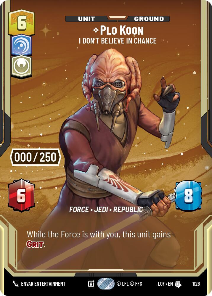 Plo Koon - I Don't Believe in Chance (Serialized) card image