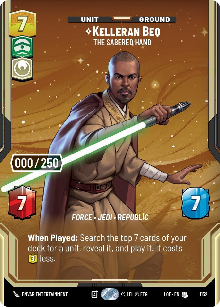 Kelleran Beq - The Sabered Hand (Serialized) card image