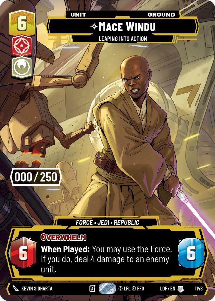 Mace Windu - Leaping into Action (Serialized) card image