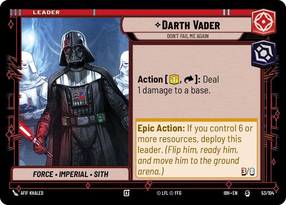 Darth Vader - Don't Fail Me Again card image