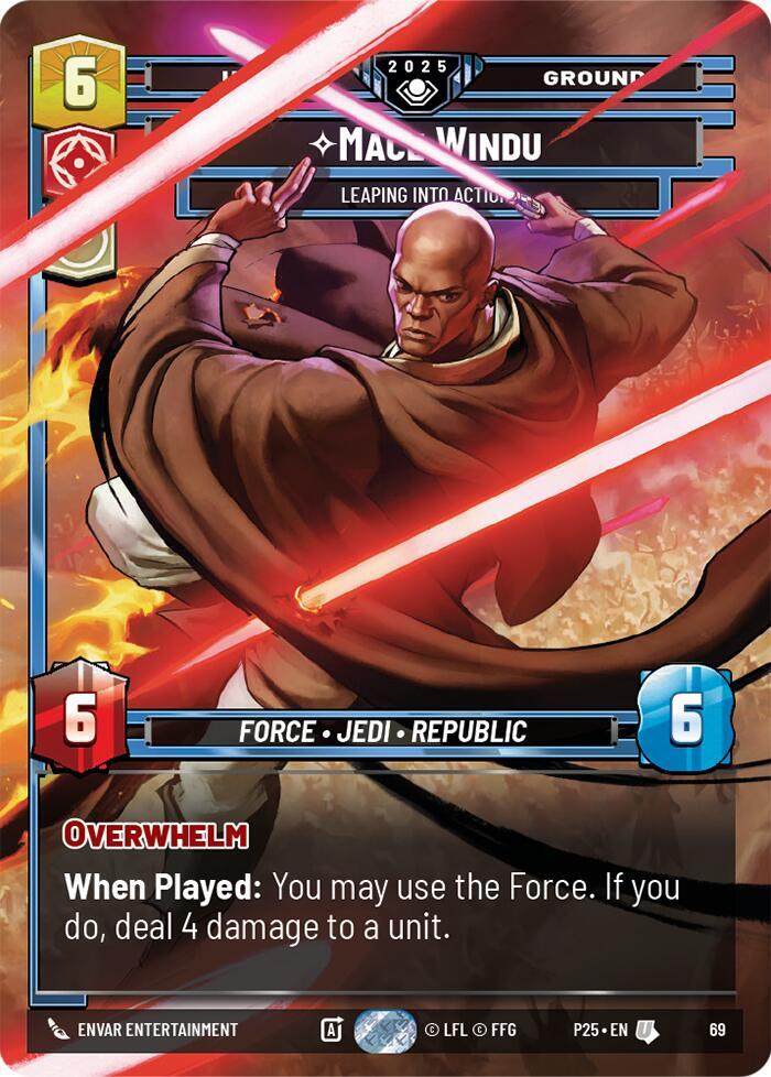 Mace Windu - Leaping into Action (69) card image