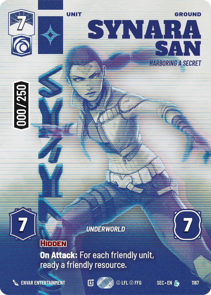 Synara San - Harboring a Secret (Serialized) card image