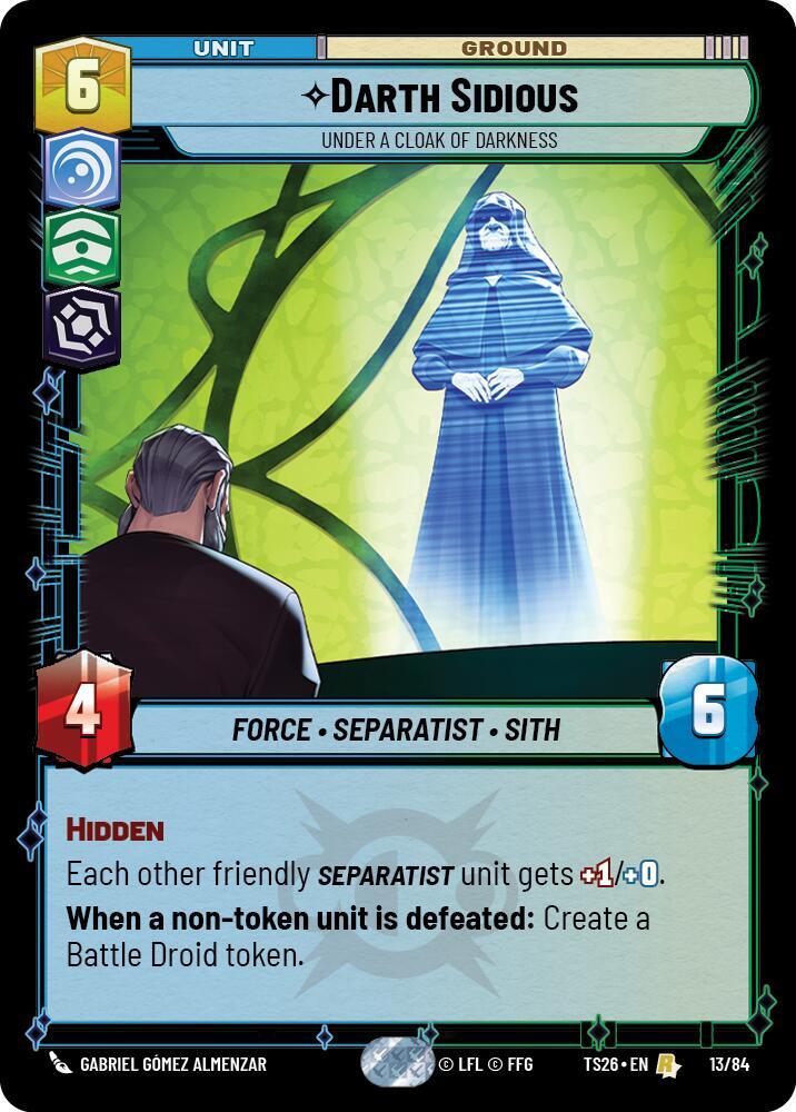 Darth Sidious - Under a Cloak of Darkness card image