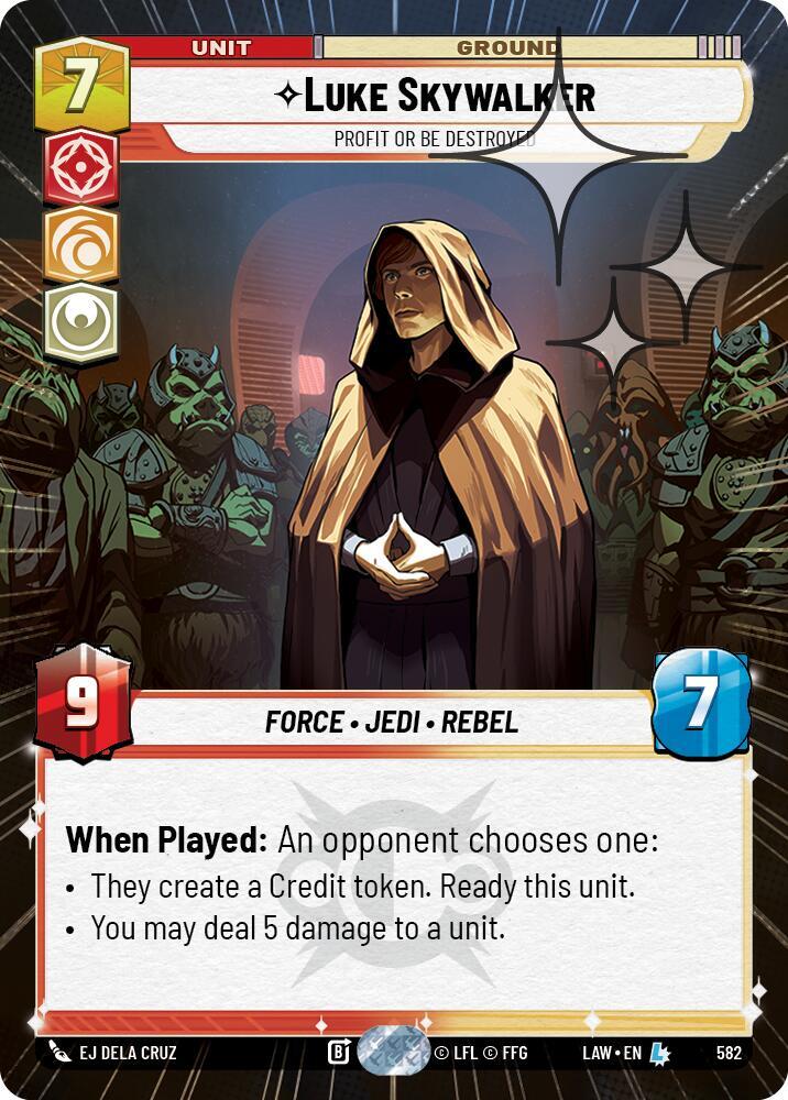 Luke Skywalker - Profit or Be Destroyed (Hyperspace Foil) card image