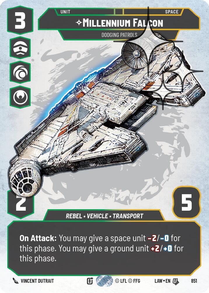 Millennium Falcon - Dodging Patrols (Prestige Foil) card image