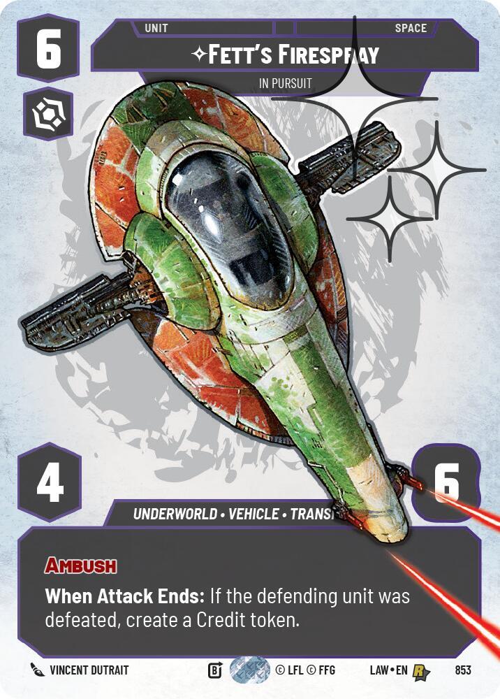 Fett's Firespray - In Pursuit (Prestige Foil) card image