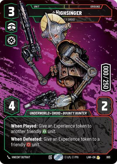 Highsinger - Deadly Droid (Serialized) card image