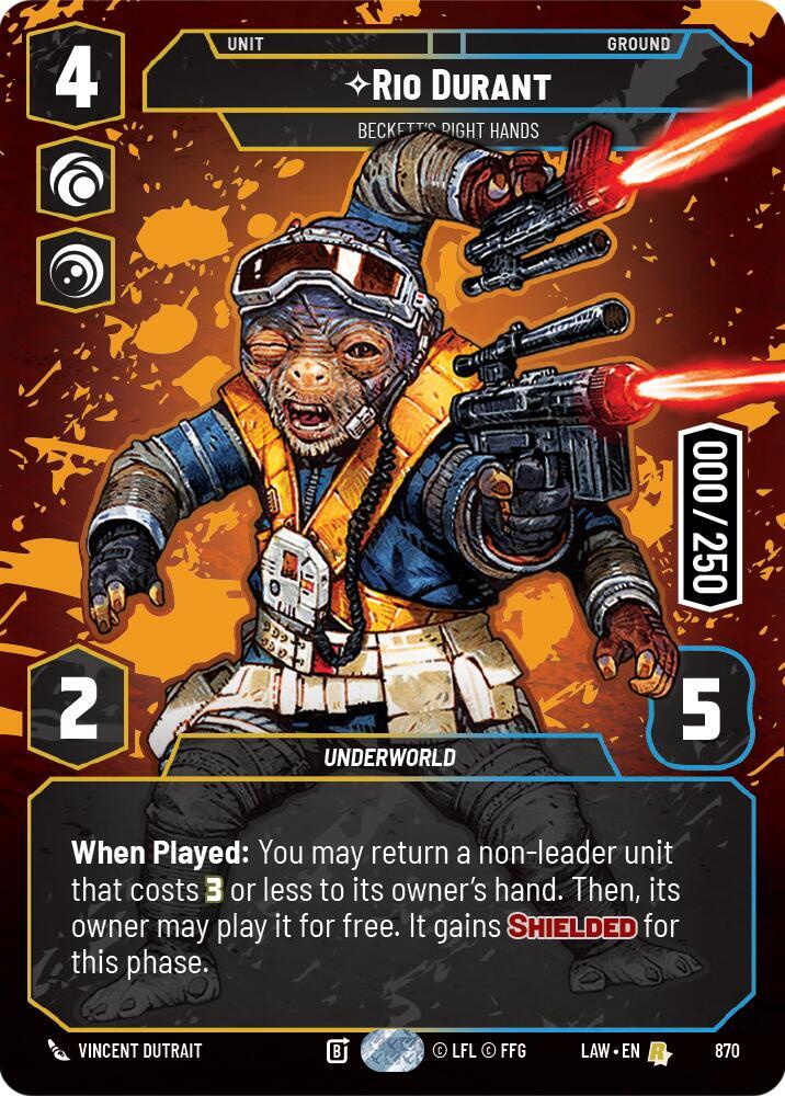 Rio Durant - Beckett's Right Hands (Serialized) card image