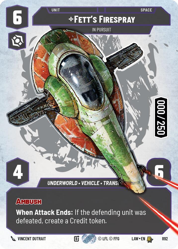 Fett's Firespray - In Pursuit (Serialized) card image