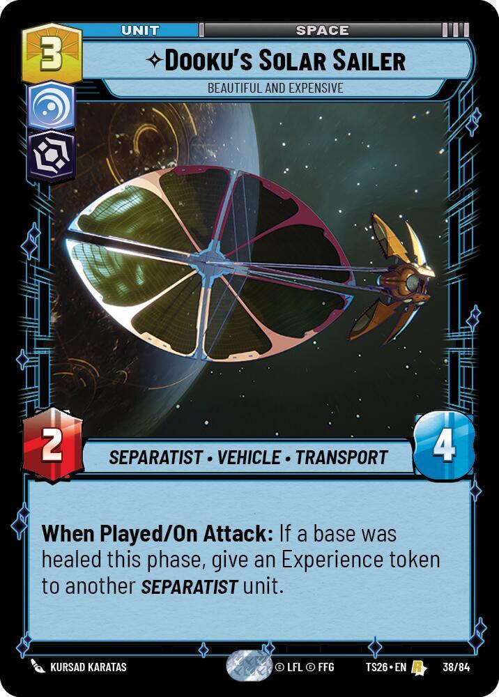 Dooku's Solar Sailer - Beautiful and Expensive card image