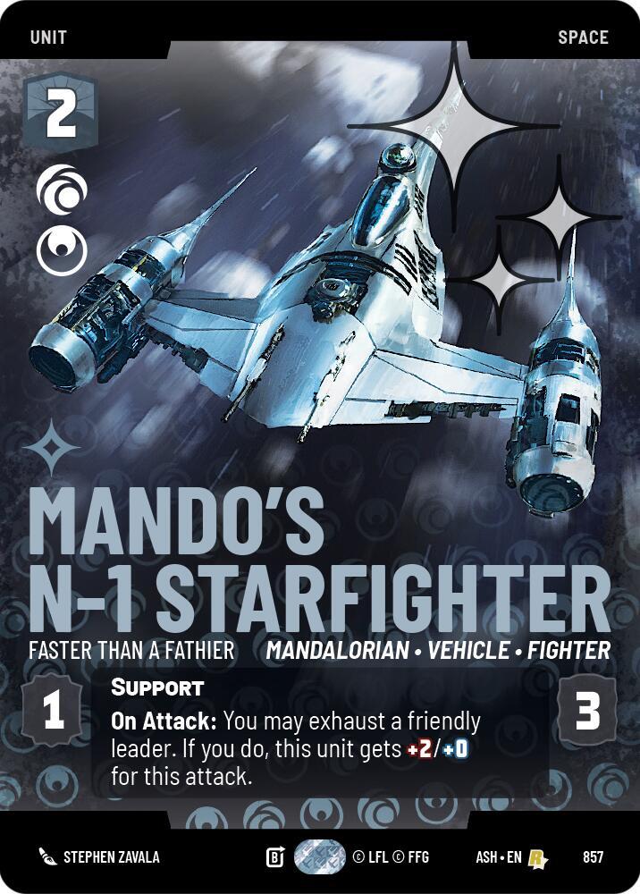 Mando's N-1 Starfighter - Faster than a Fathier (Prestige Foil) card image