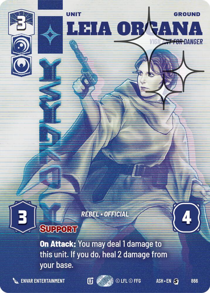 Leia Organa - Vigilant for Danger (Prestige Foil) card image