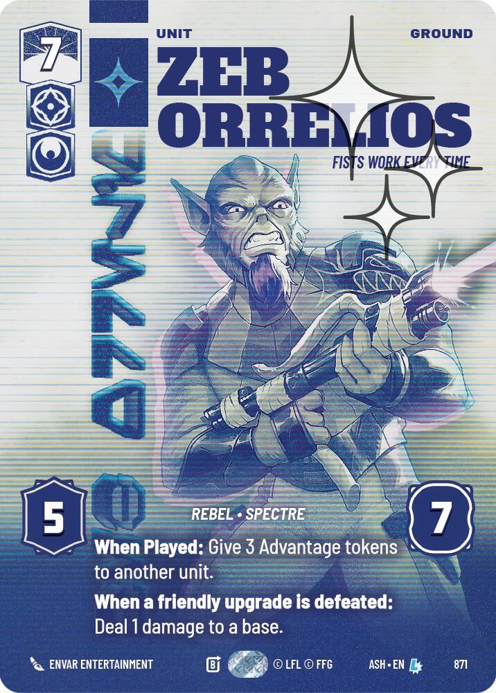 Zeb Orrelios - Fists Work Every Time (Prestige Foil) card image