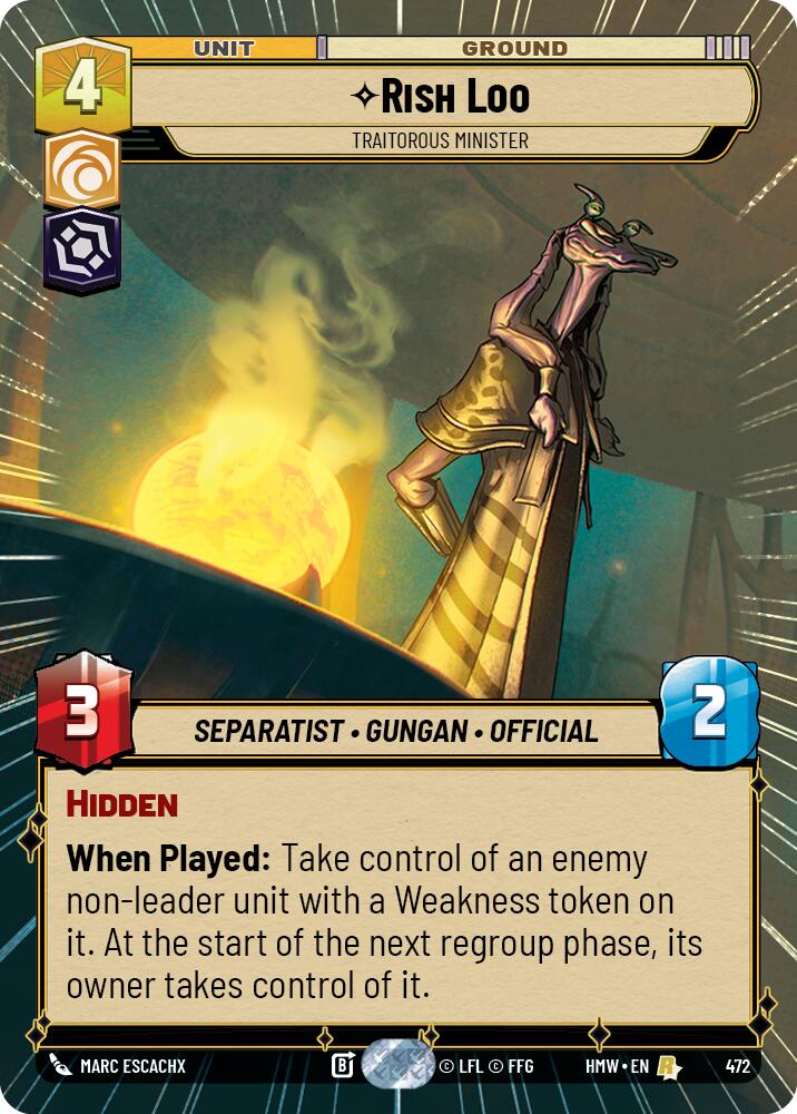 Rish Loo - Traitorous Minister (Hyperspace) card image