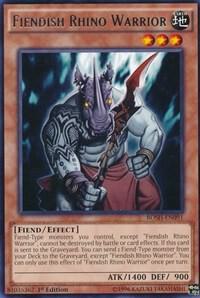 Fiendish Rhino Warrior (1st Edition) card image