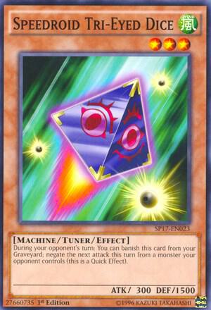 Speedroid Tri-Eyed Dice (Starfoil) card image