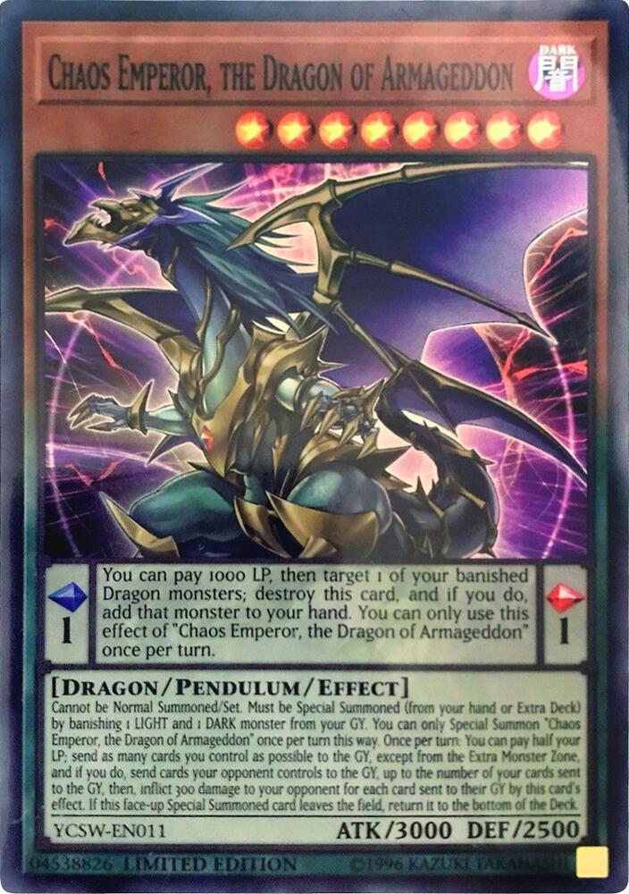 Chaos Emperor, the Dragon of Armageddon (SR) card image