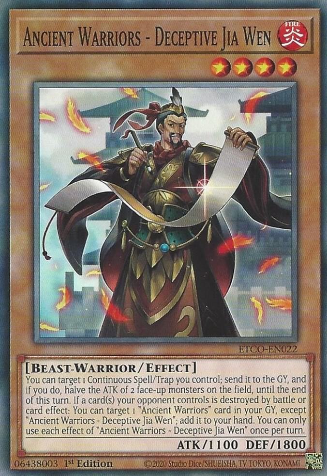 Ancient Warriors - Deceptive Jia Wen (1st Edition) card image