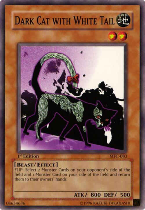 Dark Cat with White Tail card image