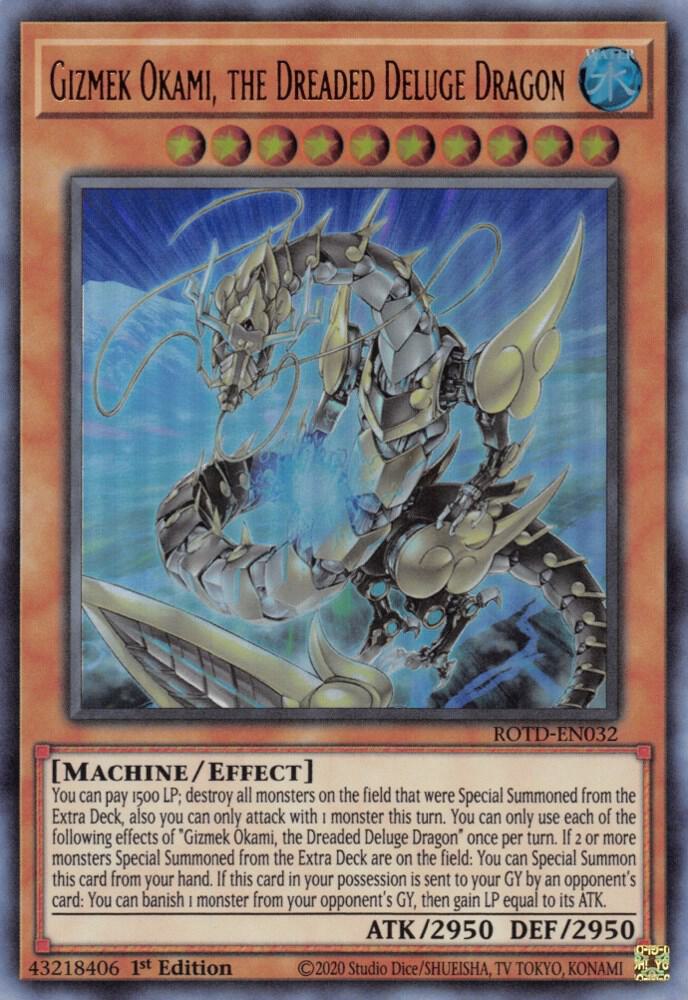 Gizmek Okami, the Dreaded Deluge Dragon (1st Edition) card image