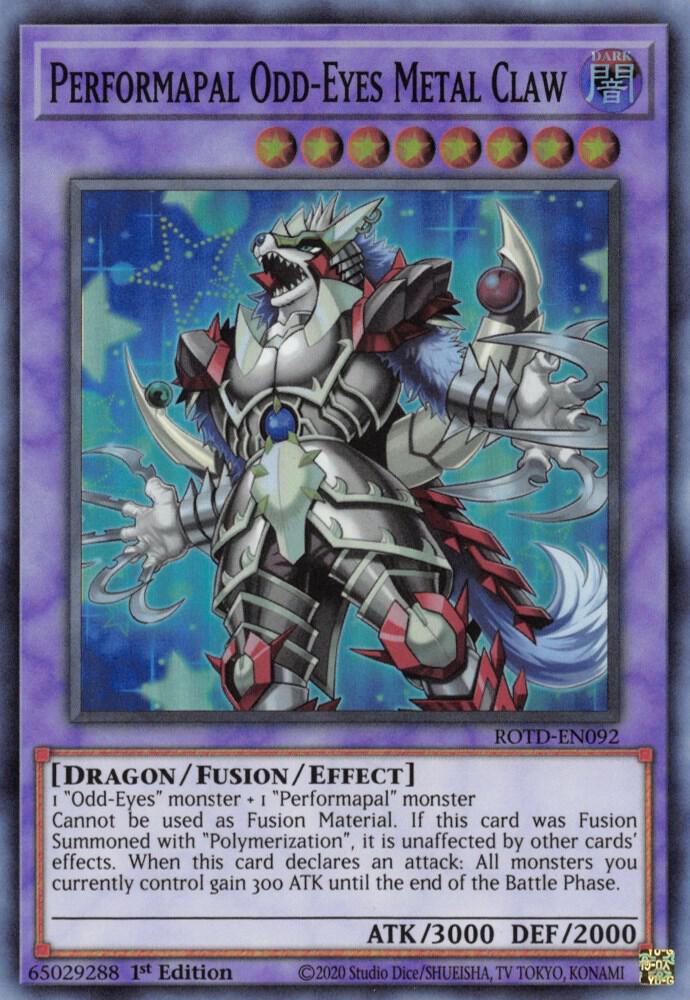 Performapal Odd-Eyes Metal Claw (1st Edition) card image