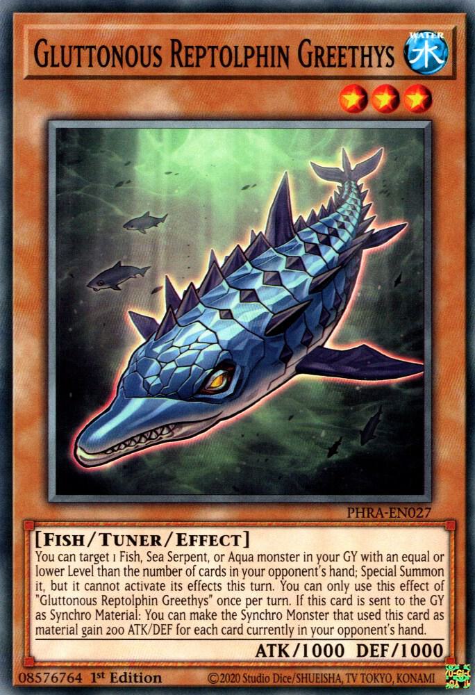 Gluttonous Reptolphin Greethys (1st Edition) card image