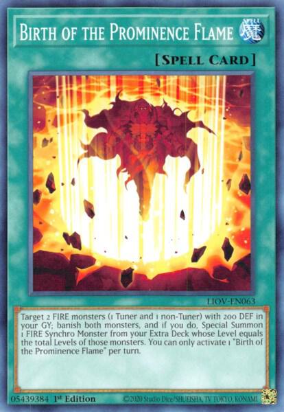Birth of the Prominence Flame (1st Edition) card image