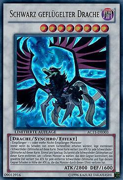 Black-Winged Dragon (German) - "Schwarz geflugelter Drache" card image