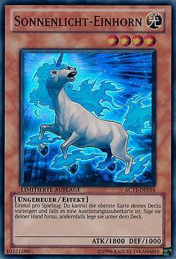 Sunlight Unicorn (German) - "Sonnenlicht-Einhorn" card image