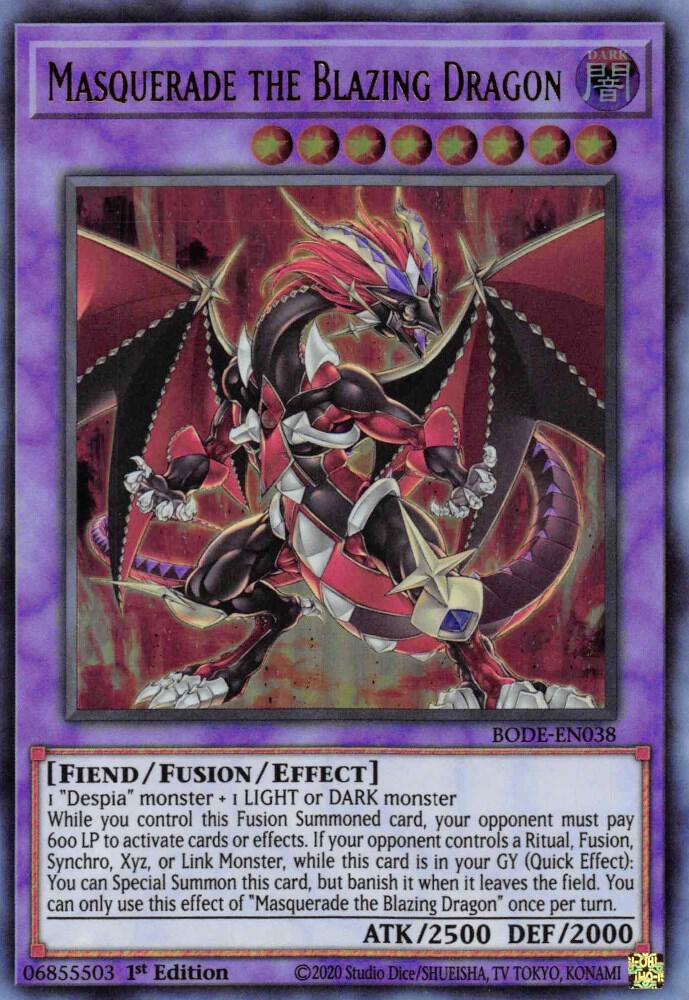 Masquerade the Blazing Dragon (1st Edition) card image