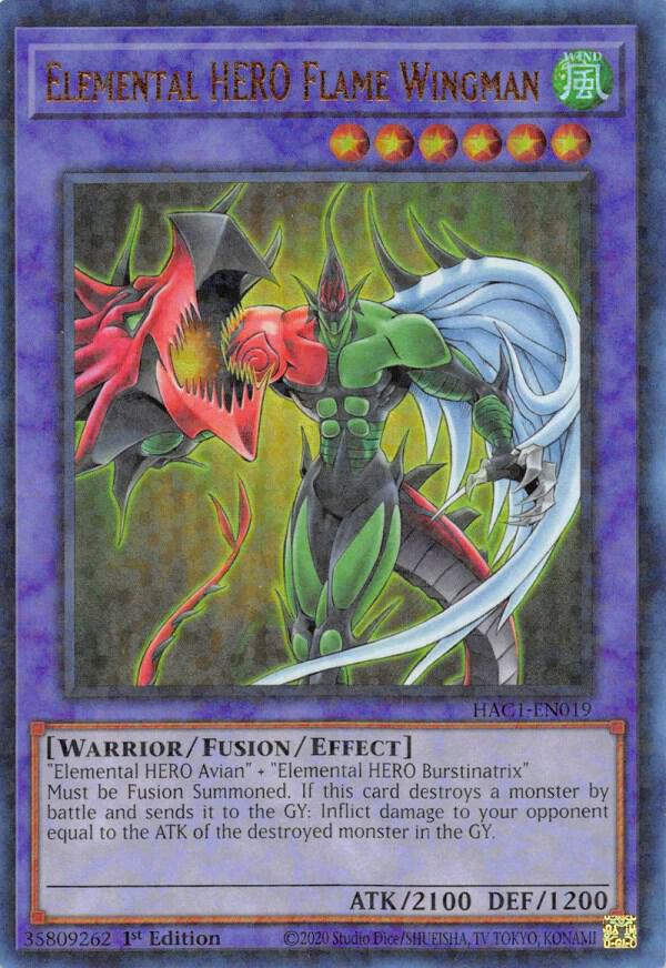 Elemental HERO Flame Wingman (Duel Terminal) (1st Edition) card image