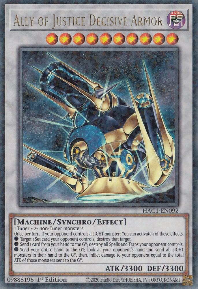 Ally of Justice Decisive Armor (Duel Terminal) (1st Edition) card image