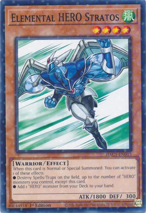 Elemental HERO Stratos (Duel Terminal) (1st Edition) card image