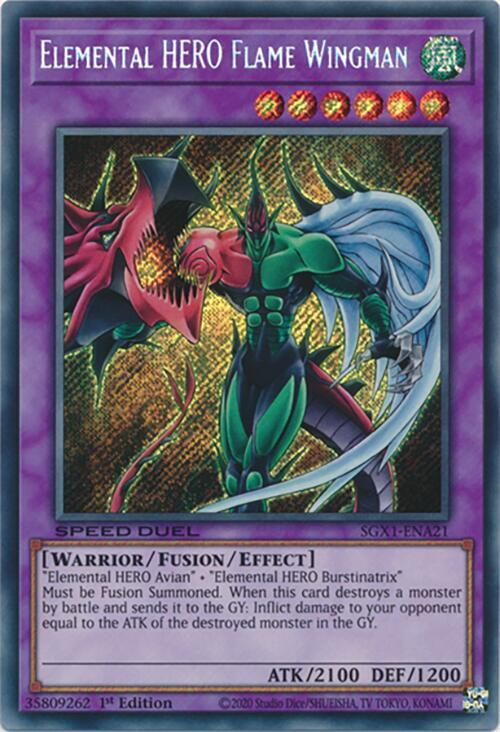 Elemental HERO Flame Wingman (Secret Rare) card image