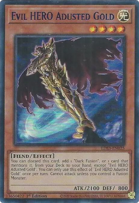 Evil HERO Adusted Gold (Blue) card image