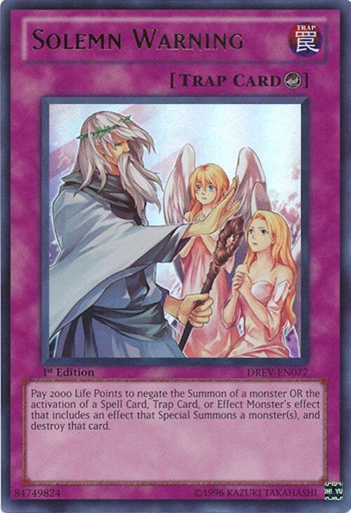 Solemn Warning (1st Edition) card image