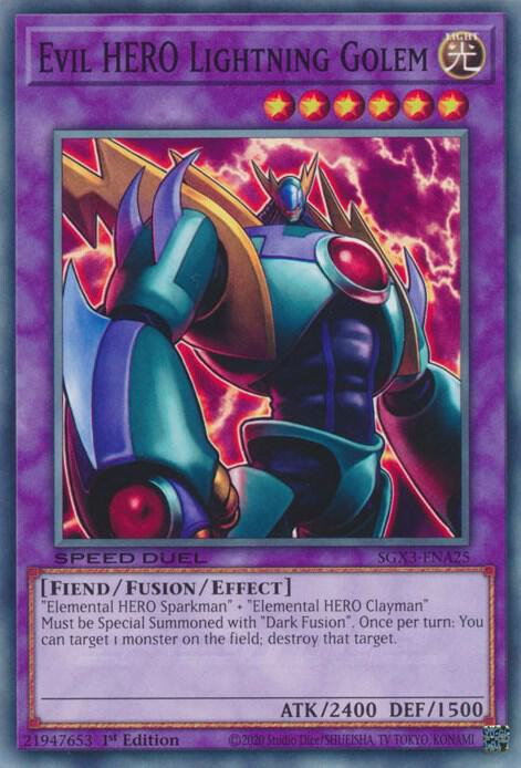 Evil HERO Lightning Golem card image