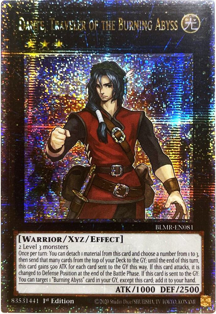 Dante, Traveler of the Burning Abyss (Quarter Century Secret Rare) card image