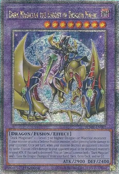 Dark Magician the Knight of Dragon Magic (Quarter Century Secret Rare) card image
