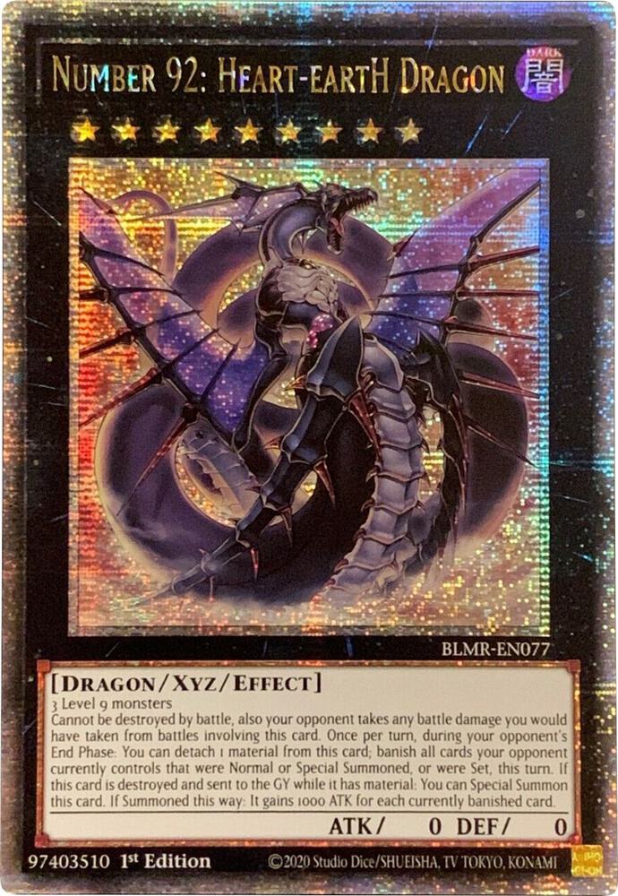 Number 92: Heart-eartH Dragon (Quarter Century Secret Rare) card image