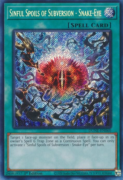 Sinful Spoils of Subversion - Snake-Eye card image