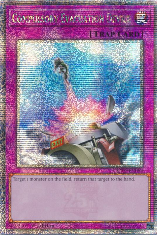Compulsory Evacuation Device (Quarter Century Secret Rare) card image