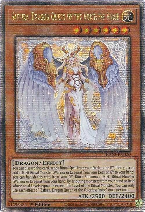 Saffira, Dragon Queen of the Voiceless Voice (Quarter Century Secret Rare) card image