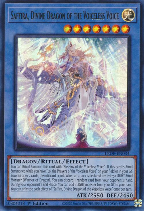 Saffira, Divine Dragon of the Voiceless Voice card image