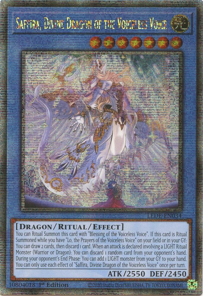 Saffira, Divine Dragon of the Voiceless Voice (Quarter Century Secret Rare) card image