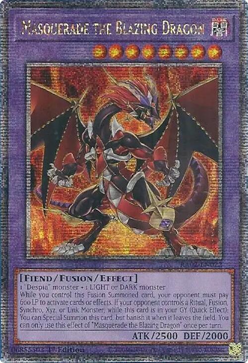 Masquerade the Blazing Dragon (Quarter Century Secret Rare) card image