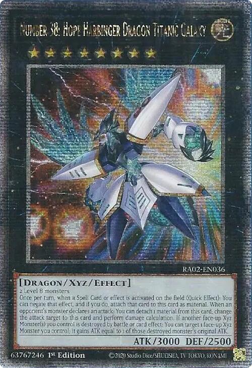 Number 38: Hope Harbinger Dragon Titanic Galaxy (Quarter Century Secret Rare) card image