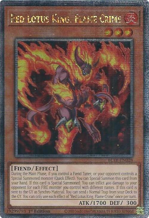 Red Lotus King, Flame Crime (Quarter Century Secret Rare) card image