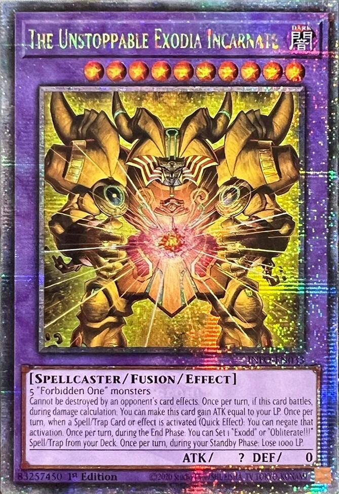 The Unstoppable Exodia Incarnate (Quarter Century Secret Rare) card image