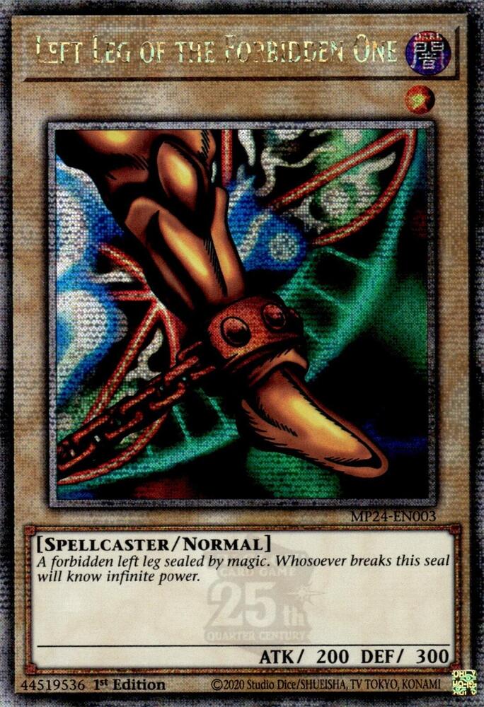 Left Leg of the Forbidden One (Quarter Century Secret Rare) card image